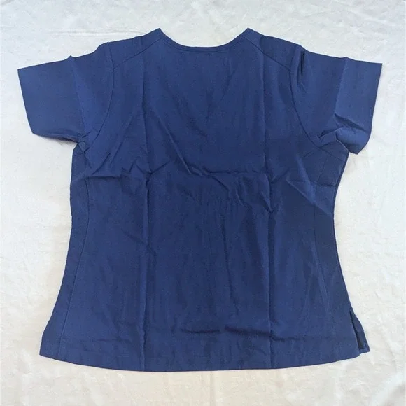 New Vera‎ Bradley Medical Nurse Doctor Uniform Scrub Top V-Neck Dark Blue Large - Picture 2 of 3